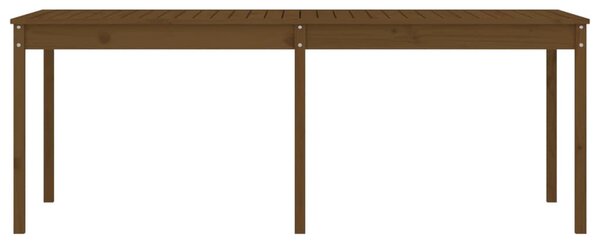 Mézbarna tömör fenyőfa kerti asztal 203,5 x 100 x 76 cm