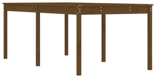 Mézbarna tömör fenyőfa kerti asztal 203,5 x 100 x 76 cm