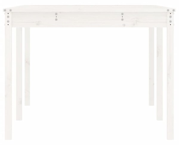 Fehér tömör fenyőfa kerti asztal 203,5 x 100 x 76 cm