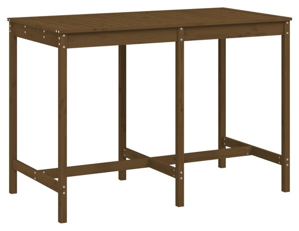Mézbarna tömör fenyőfa kerti asztal 159,5 x 82,5 x 110 cm