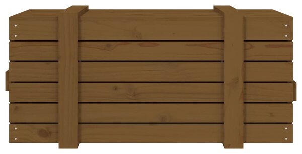 Mézbarna tömör fenyőfa tárolóláda 91 x 40,5 x 42 cm