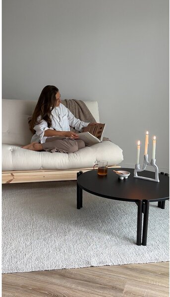 Fekete borovi fenyő kerek dohányzóasztal ø 80 cm Sticks – Karup Design