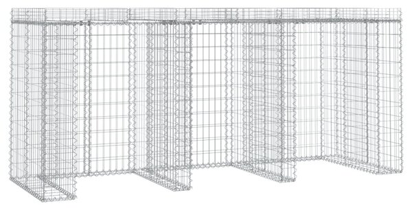 Horganyzott vas gabionkosár szemeteskukához 270 x 91 x 120 cm
