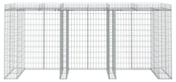 Horganyzott vas gabionkosár szemeteskukához 270 x 91 x 120 cm