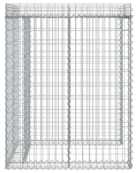 VidaXL horganyzott vas gabionkosár szemeteskukához 110 x 91 x 120 cm