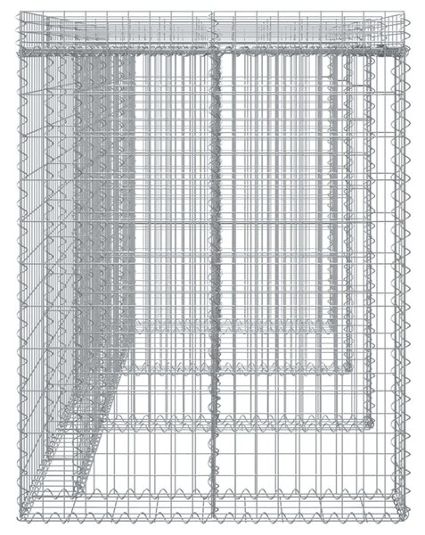 Horganyzott vas gabionkosár szemeteskukához 270 x 91 x 120 cm