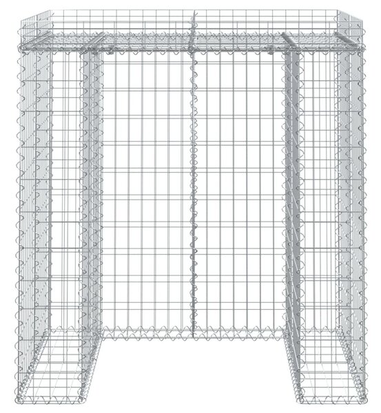 VidaXL horganyzott vas gabionkosár szemeteskukához 110 x 91 x 120 cm