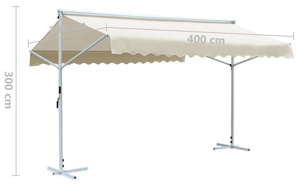 VidaXL krémszínű szabadon álló napellenző 4 x 3 m