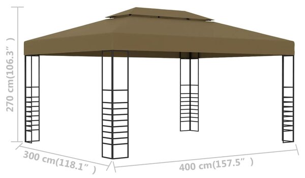 Tópszínű pavilon 3 x 4 m 180 g/m²