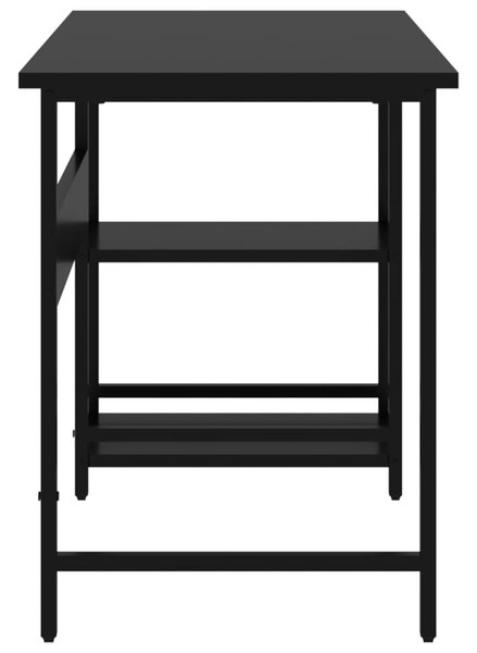 Fekete MDF és fém számítógépasztal 105 x 50 x 72 cm