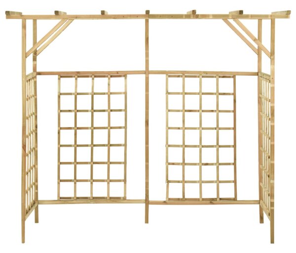 Impregnált fenyőfa kerti pergola 3 szemeteskukához