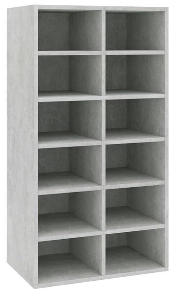 Betonszürke szerelt fa cipőtartó 54 x 34 x 100,5 cm