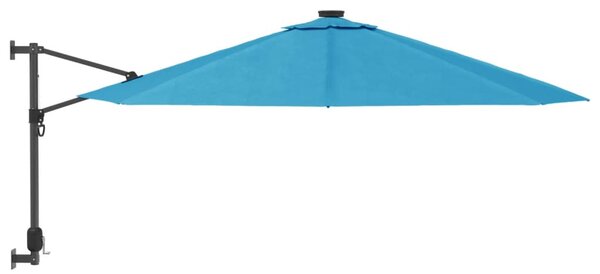 Tengerkék LED-es falra szerelhető napernyő 290 cm