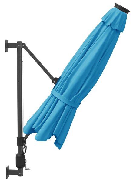 Tengerkék LED-es falra szerelhető napernyő 290 cm