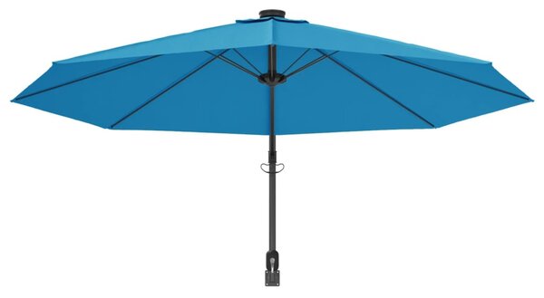 Tengerkék LED-es falra szerelhető napernyő 290 cm