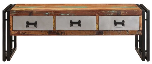 3-fiókos újrahasznosított fa dohányzóasztal 100 x 50 x 35 cm