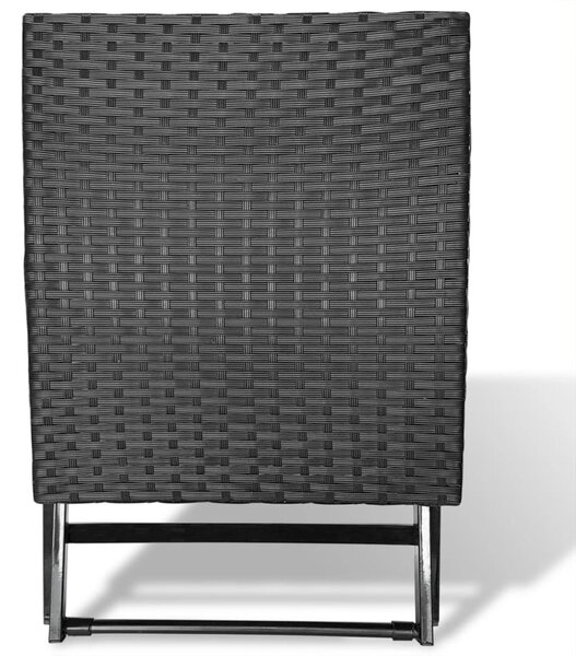 Fekete összecsukható polyrattan ülőke