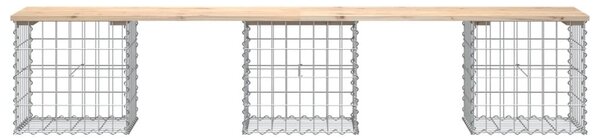 Tömör fenyőfa gabion kerti pad 203x44x42 cm