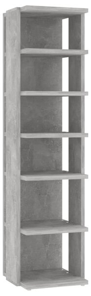 Betonszürke szerelt fa cipőszekrény 27,5 x 27 x 102 cm