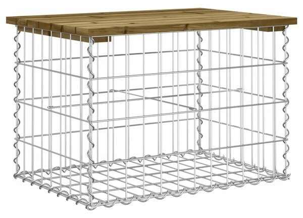 Impregnált fenyőfa gabion kerti pad 63 x 44 x 42 cm