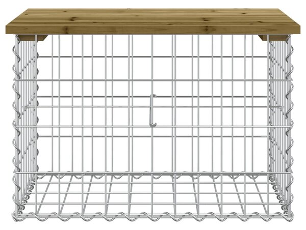 Impregnált fenyőfa gabion kerti pad 63 x 44 x 42 cm
