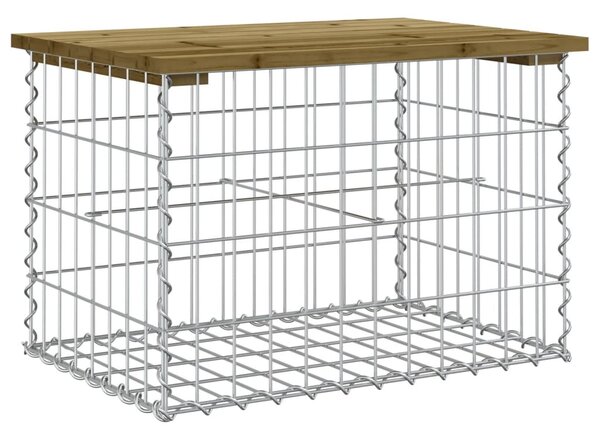 Impregnált fenyőfa gabion kerti pad 63 x 44 x 42 cm