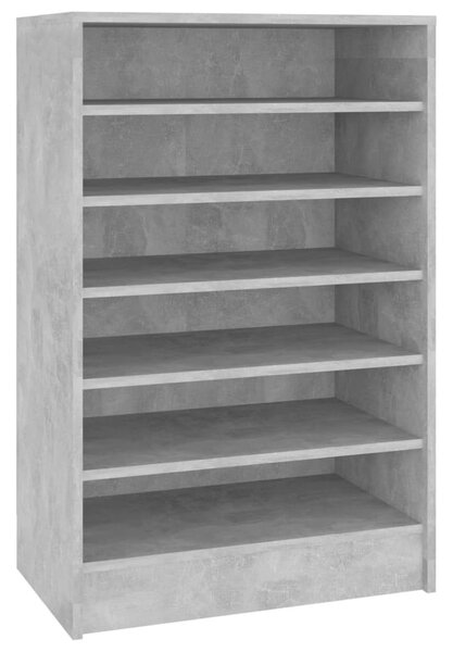 Betonszürke szerelt fa cipősszekrény 60 x 35 x 92 cm