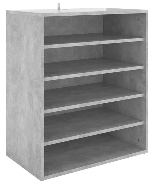 Betonszürke szerelt fa cipősszekrény 60 x 35 x 70 cm