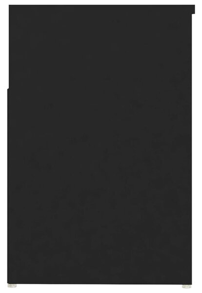 Fekete szerelt fa cipőtároló pad 80 x 30 x 45 cm