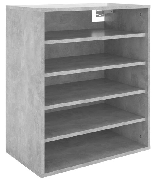 Betonszürke szerelt fa cipősszekrény 60 x 35 x 70 cm