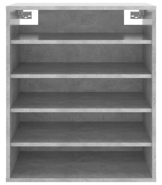 Betonszürke szerelt fa cipősszekrény 60 x 35 x 70 cm
