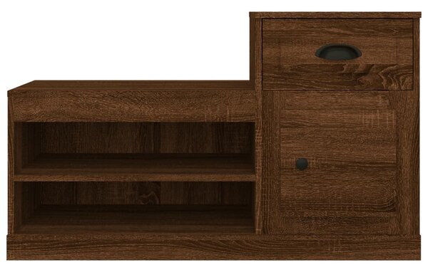 Barna tölgyszínű szerelt fa cipősszekrény 100x42x60 cm
