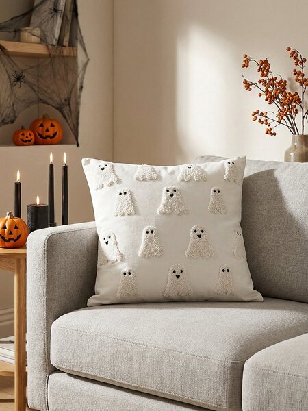 Sinsay - Halloweeni díszpárnahuzat szellemmotívummal - fekete