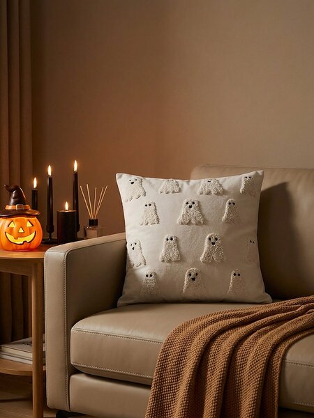 Sinsay - Halloweeni díszpárnahuzat szellemmotívummal - fekete