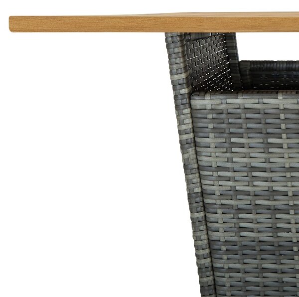 5 darabos szürke polyrattan kerti bárszett párnákkal