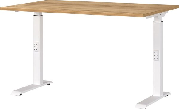 Íróasztal állítható magassággal, tölgyfa dekoros asztallappal 80x120 cm Downey – Germania