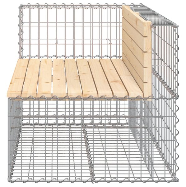 Tömör fenyőfa gabion kerti pad 122x71x65,5 cm