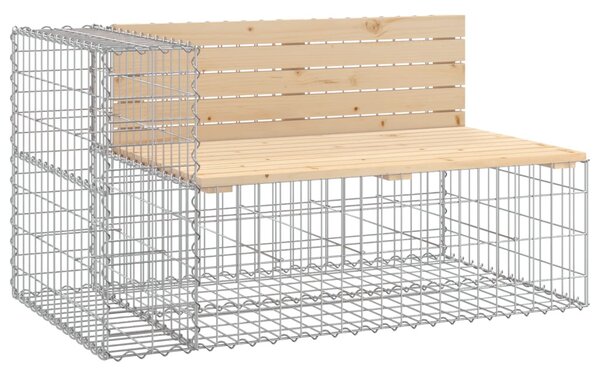 Tömör fenyőfa gabion kerti pad 122x71x65,5 cm