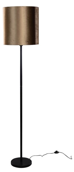 Állólámpa fekete bársony lámpabúrával bronz színben 40 cm - Simplo
