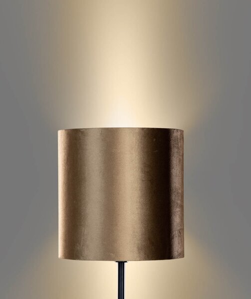 Állólámpa fekete bársony lámpabúrával bronz színben 40 cm - Simplo
