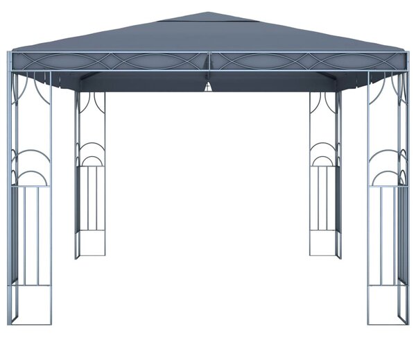 Antracitszürke pavilon LED fényfüzérrel 400 x 300 cm