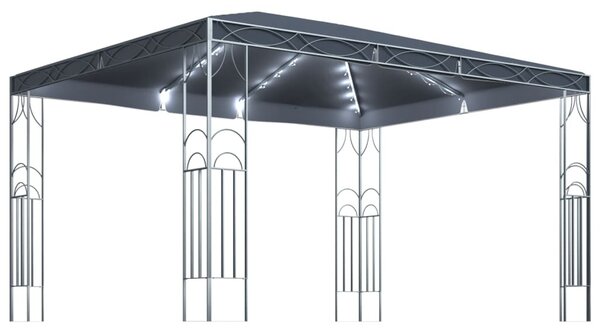 Antracitszürke pavilon LED fényfüzérrel 400 x 300 cm