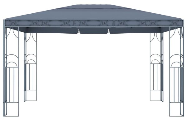 Antracitszürke pavilon LED fényfüzérrel 400 x 300 cm