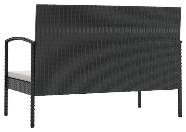 16 részes fekete polyrattan kerti ülőgarnitúra párnákkal