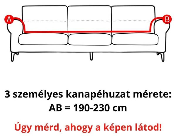 KanapéHuzat (bársonyos, 3 személyes, lila)