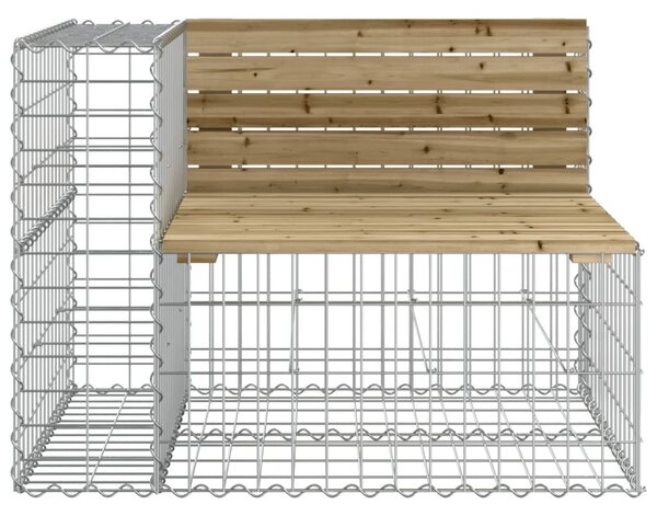 Tömör impergnált fenyőfa gabion kerti pad 184x71x65,5 cm