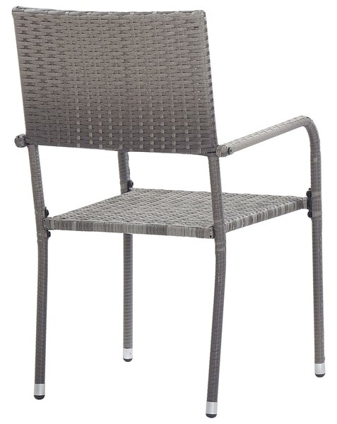 3 részes szürke polyrattan kerti étkezőgarnitúra