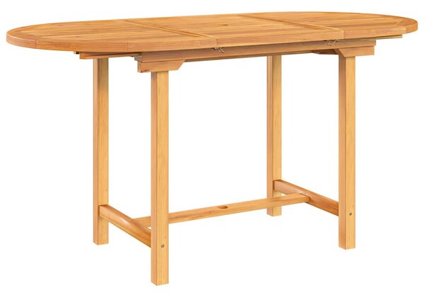 Kihúzható tömör tíkfa kerti asztal 110-160 x 80 x 75 cm