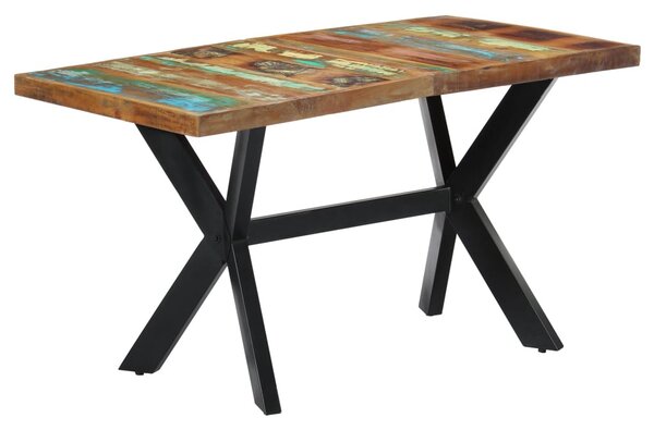 Tömör újrahasznosított fa étkezőasztal 140 x 70 x 75 cm