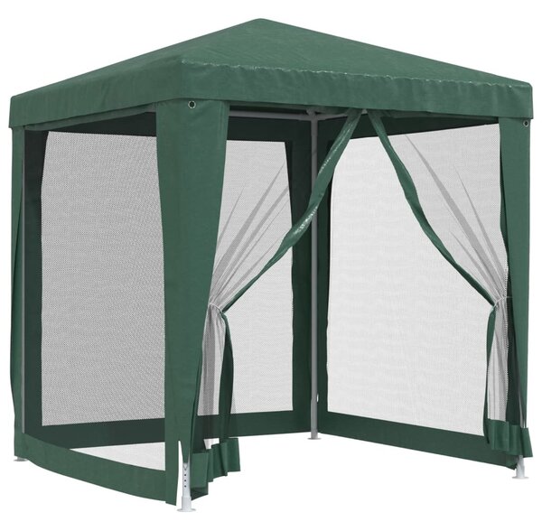 Zöld HDPE rendezvénysátor 4 hálós oldalfallal 2 x 2 m